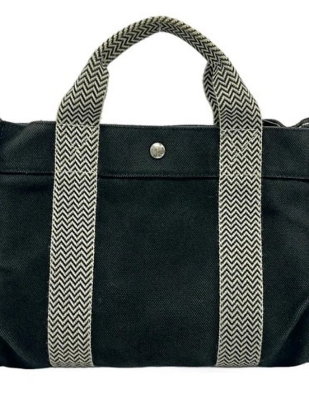 HERMES Cannes PM Black White Canvas None Tote Bag